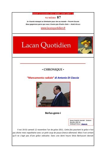 LQ 87 - Lacan Quotidien