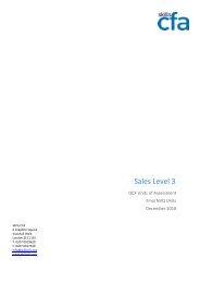 Sales Level 3 QCF Units - Skills CFA