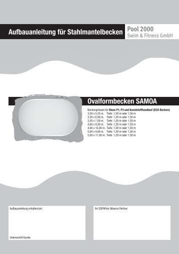 Ovalformbecken SAMOA Aufbauanleitung fÃ¼r Stahlmantelbecken