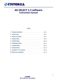 AG SELECT 2.3 software Instruction manual - Etatron