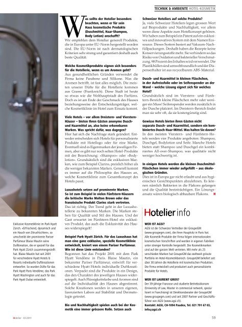 WelCHes sHAmPoo - hoteljournal.ch