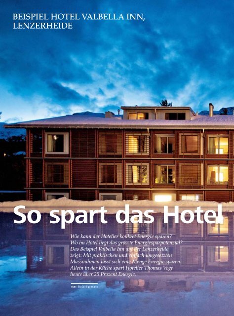 BEISPIEL HOTEL VALBELLA INN, LENZERHEIDE - hoteljournal.ch