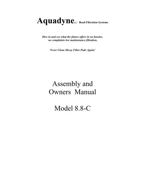 Aquadyne(C) Bead Filtration Systems - Koi-Stuff Koi-Stuff