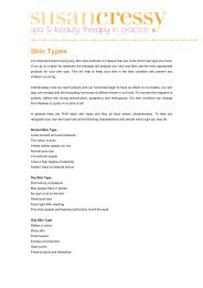 Skin Types PDF for more information - Susan Cressy