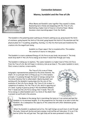 Connection between Manna, kundalini and the Tree of Life