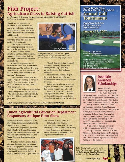 SC Agricultural Education Magazine - South Carolina Agricultural ...