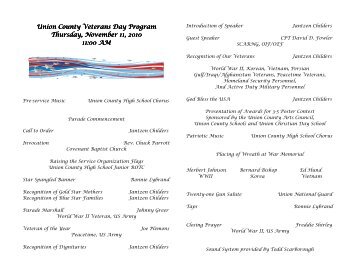Union County Veterans Day Program Union County Veterans Day ...