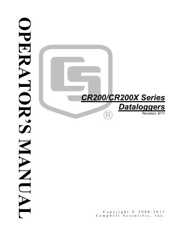CR200/CR200X Series Dataloggers - Campbell Scientific