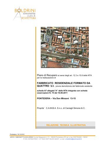 Relazione tecnica illustrativa - Comune di Pontedera