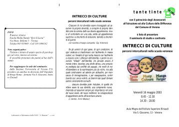 t a n t e  t i n t e INTRECCI DI CULTURE - Ufficio Scolastico ...