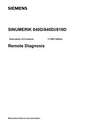 SINUMERIK 840D/840Di/810D Remote Diagnosis