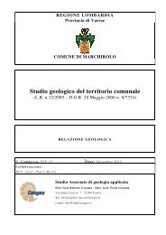 Studio geologico del territorio comunale - Comune di Marchirolo