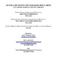 SCUOLA DI NUOVE TECNOLOGIE DELL'ARTE - Accademia di ...