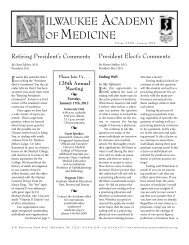 2012 January Newsletter - Milwaukee Academy of Medicine