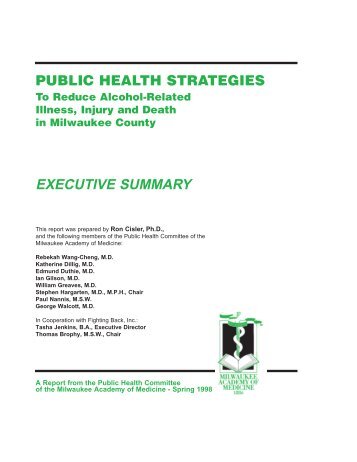 Public Health Strategies To Reduce Alcohol-Related Illness, Injury ...