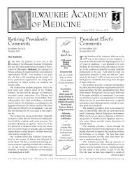 January 2011 Newsletter - Milwaukee Academy of Medicine