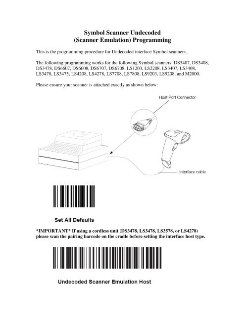 Symbol Scanner Undecoded - ScanSource Technical Services