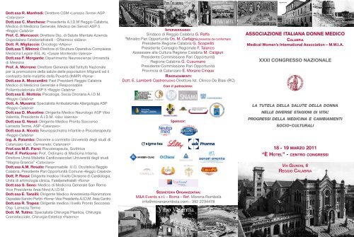 ASSoCIAzIoNE ITAlIANA DoNNE MEDICo XXXI ... - ASP CZ