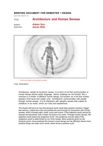 Architecture and Human Senses - MArch(Prof) 2013ThesisWork
