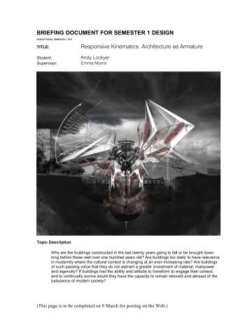BRIEFING DOCUMENT FOR SEMESTER 1 DESIGN Responsive ...