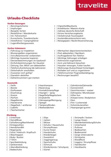 Urlaubs-Checkliste downloaden - Hallo Fehmarn Urlaubs-Checkliste downloaden - Hallo Fehmarn