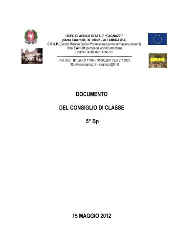 Download Documento15maggioVBp - Liceo Statale Cagnazzi