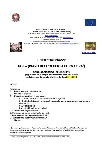 POF 2009-2010 - Liceo Statale Cagnazzi