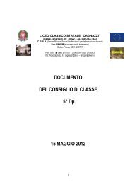 DOCUMENTO DEL CONSIGLIO DI CLASSE 5Â° Dp 15 MAGGIO 2012