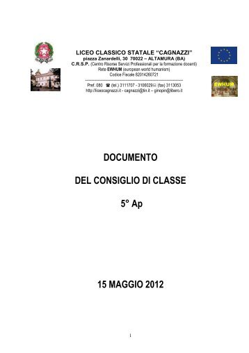 Download Documento15maggioVAp - Liceo Statale Cagnazzi