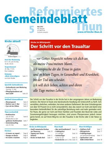 reformiertes gemeindeblatt mai 2012 - Reformierte Kirche Thun