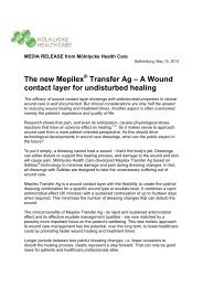 The new Mepilex Transfer Ag â A Wound contact ... - EWMA 2013