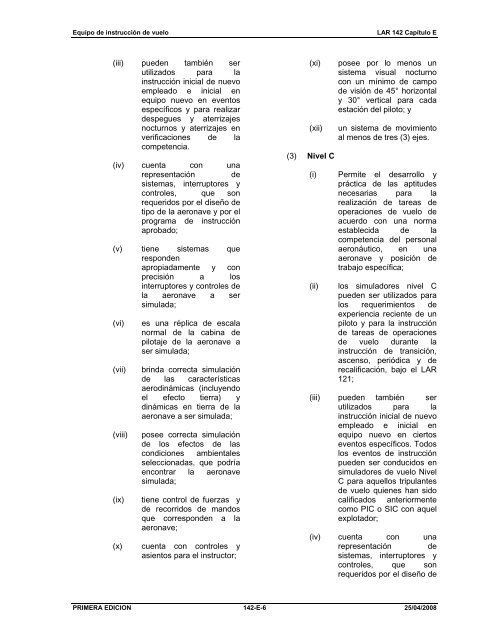 LAR 142 - ICAO