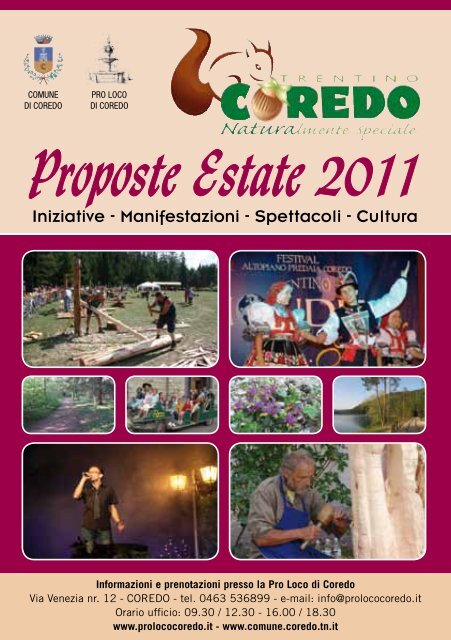 Proposte Estate 2011 - Comune di Coredo