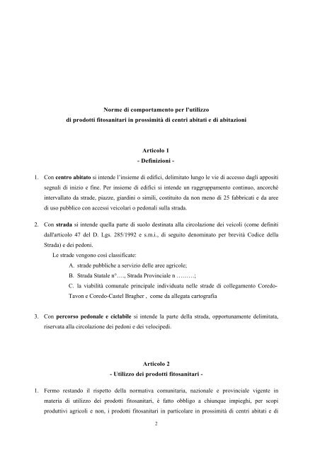 Regolamento per utilizzo Fitosanitari (pdf) - Comune di Coredo