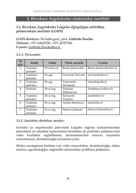 zinÄtniskÄ darbÄ«ba rÄzeknes augstskolÄ - RÄzeknes Augstskola