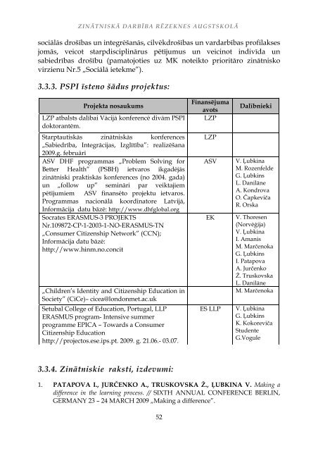 zinÄtniskÄ darbÄ«ba rÄzeknes augstskolÄ - RÄzeknes Augstskola