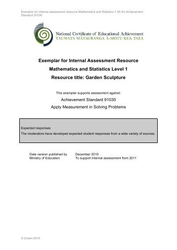 Exemplar for Internal Assessment Resource ... - Rosehill College