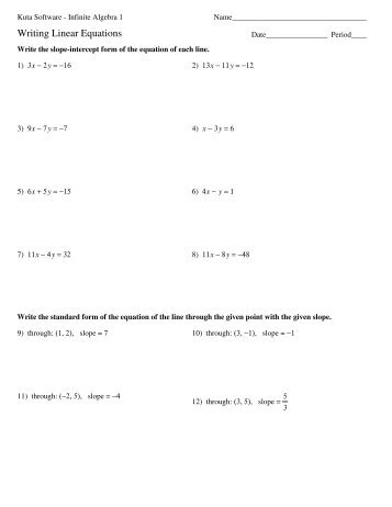 Writing Linear Equations