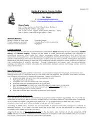 Grade 8 Science Course Outline - Home