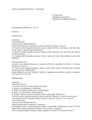 prog. italiano classe III F[1].pdf - Liceomanara.it