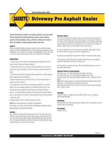 Driveway Pro Asphalt Sealer - Sakrete