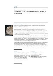 FASTES DE COUr et cÃ©rÃ©monies royales 1650-1800