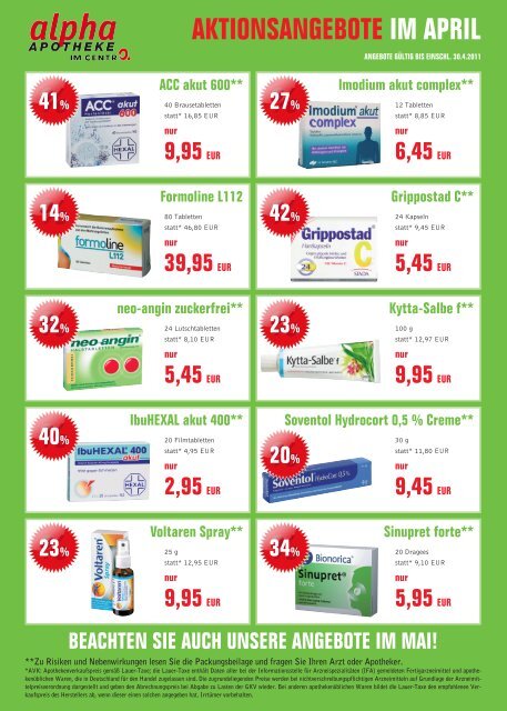 rabatt-gutschein 15% - alpha Apotheke im CentrO.