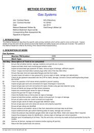 METHOD STATEMENT Gas Systems - Vital Energi