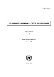 les bureaux de liaison dans le systÃ¨me des nations unies