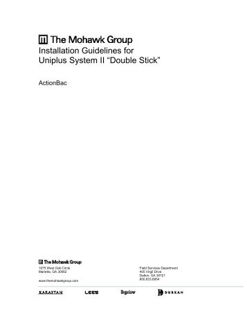 Installation Guidelines for Uniplus System II ... - Mohawk Group