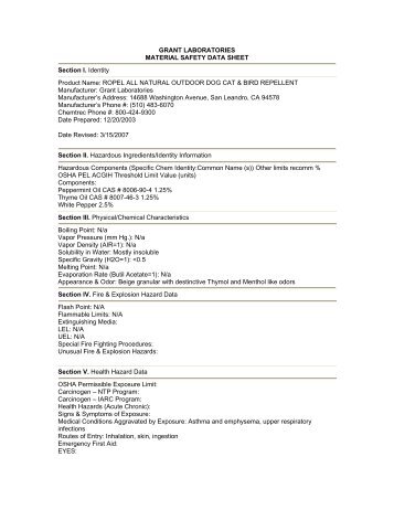 MSDS - Nixalite