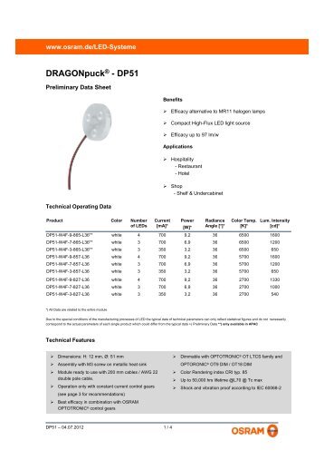 DRAGONpuckÂ® - DP51 - Osram