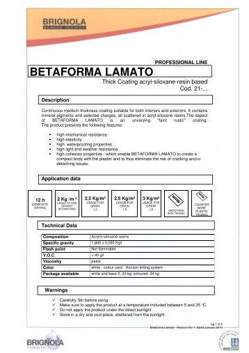 BETAFORMA LAMATO - Brignola