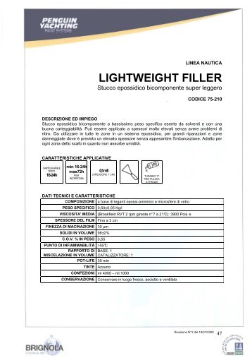 LIGHTWEIGHT FILLER - Brignola